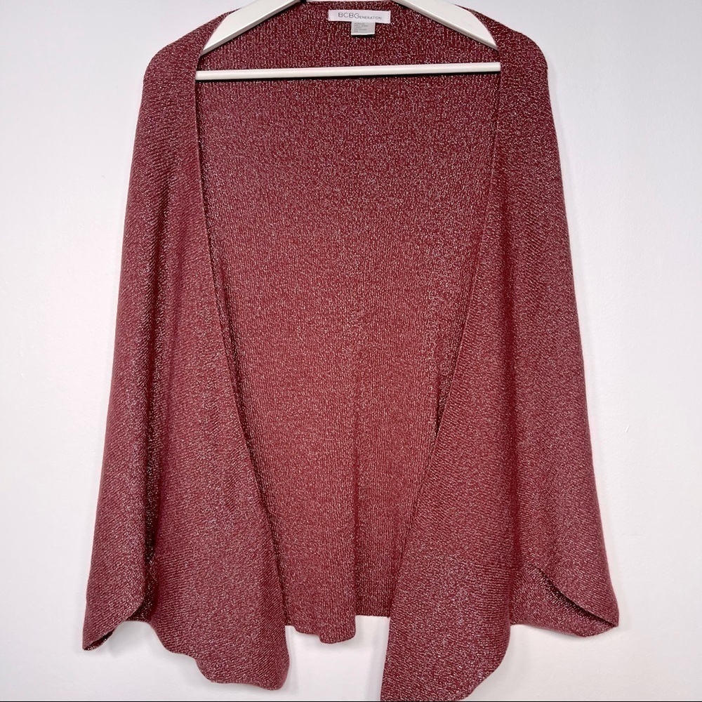 BCBGeneration cardigan poncho knit burgundy size os